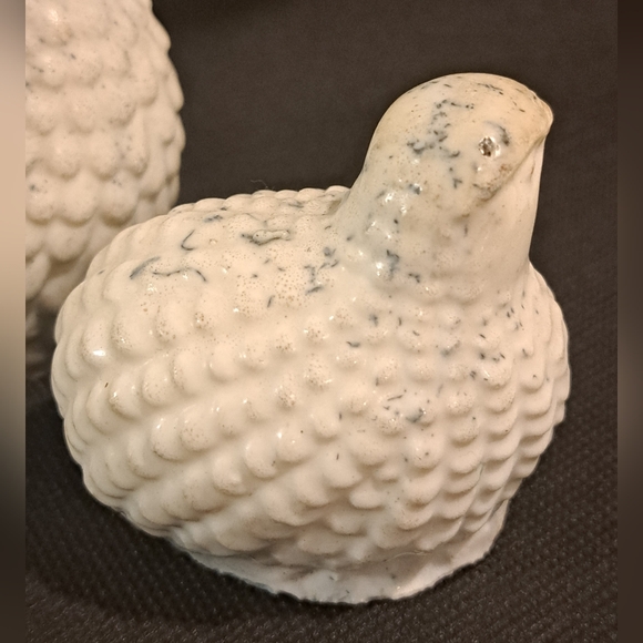 Vintage Homco Quail Family Birds White Figurines Set of Two - Picture 4 of 10
